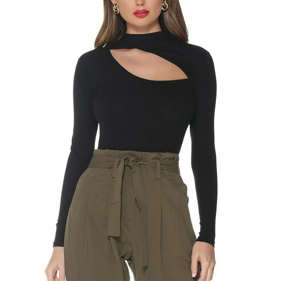 Aayomet Jumpsuits For Women Casual Women's Street Style Hot Girls Cut Out Knit Long Sleeve Jumpsuit,Black S