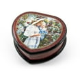 thumbnail image 1 of Adorable Heart Shape Painted Ercolano Music Jewelry Box Titled -Mother and Child in Greenhouse by Sandra Kack - Romance de L'Amour, 1 of 2