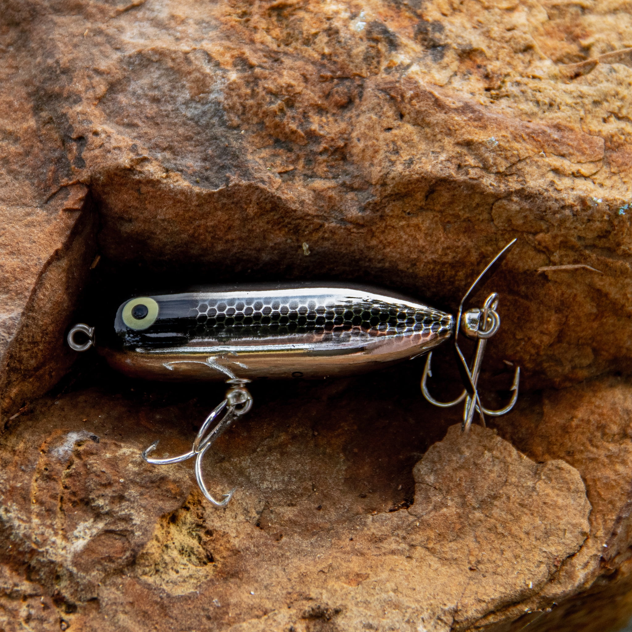 Heddon Baby Torpedo Topwater Black Shiner 2 1/2 3/8 oz.