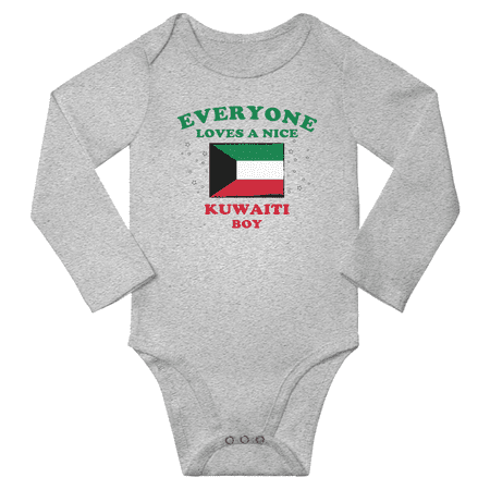 

Everyone Loves a Nice Kuwaiti Boy Baby Long Slevve Romper Bodysuit (Gray 18-24 Months)
