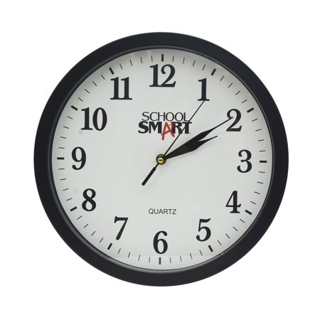 Wall Clock, 13 Inches, White Dial and Black Frame