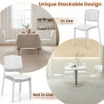 thumbnail image 6 of Gymax Dining Chair Set of 2 w/Ergonomic Backrest & Wide Seat Stackable Kitchen Chairs White, 6 of 8