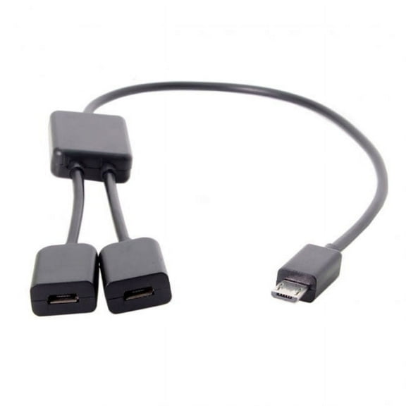 FVH Micro USB to Dual Ports Micro USB Female Hub Cable For Laptop PC Mouse Flash Disk