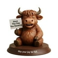 thumbnail image 2 of Yunuuuoa Cow Resin Statue Handmade Sculpture Home Decor Farmhouse Ornament Gift for Living Room Office Desk Shelf Mantel Wedding Party Festival Holiday Decoration, 2 of 4