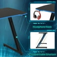 thumbnail image 2 of 47 inch Z-Shaped Gaming Desk, PC Computer Table Home Office Desk Ergonomic Gamer Workstation with Headphone Hook, Blue, 2 of 9