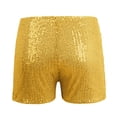 thumbnail image 5 of CIENVNSTG Women's Sequins Straight Leg Shorts Elastic High Waist Sparkly Glitter Bottoms for Themed Party Holiday Celebrations And Casual Fashion Wear Yellow Yellow S, 5 of 5