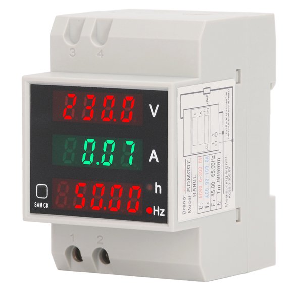 "Advanced DIN Rail Mounted AC Power Analyzer - Voltage & Current Meter with 1% Accuracy, 100A Capacity, Data Storage & Auto Reset Function"
(Character count: 149)
Alternative option:
"Smart
