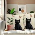 thumbnail image 4 of Uuiauoio Floral Black Cat Pillow Covers 18x18, Cats Lovers Lady Gifts, Cat Mom Grandma Gifts, Cats in Colorful Wildflower Decorative Pillow Covers for Home Bedroom Living Room Office Decor, 4 of 6