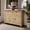 Corona Brown, variant on OSHOME Farmhouse Solid Pine Buffet/Sideboard Cabinet with Drawers and Storage Doors – Rustic Cottage Style Dining Room Storage Cabinet in Corona Brown with Honey Pine Top