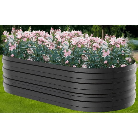 WORKPRO 8x4x2ft Outdoor Galvanized Raised Garden Bed Kit-Black