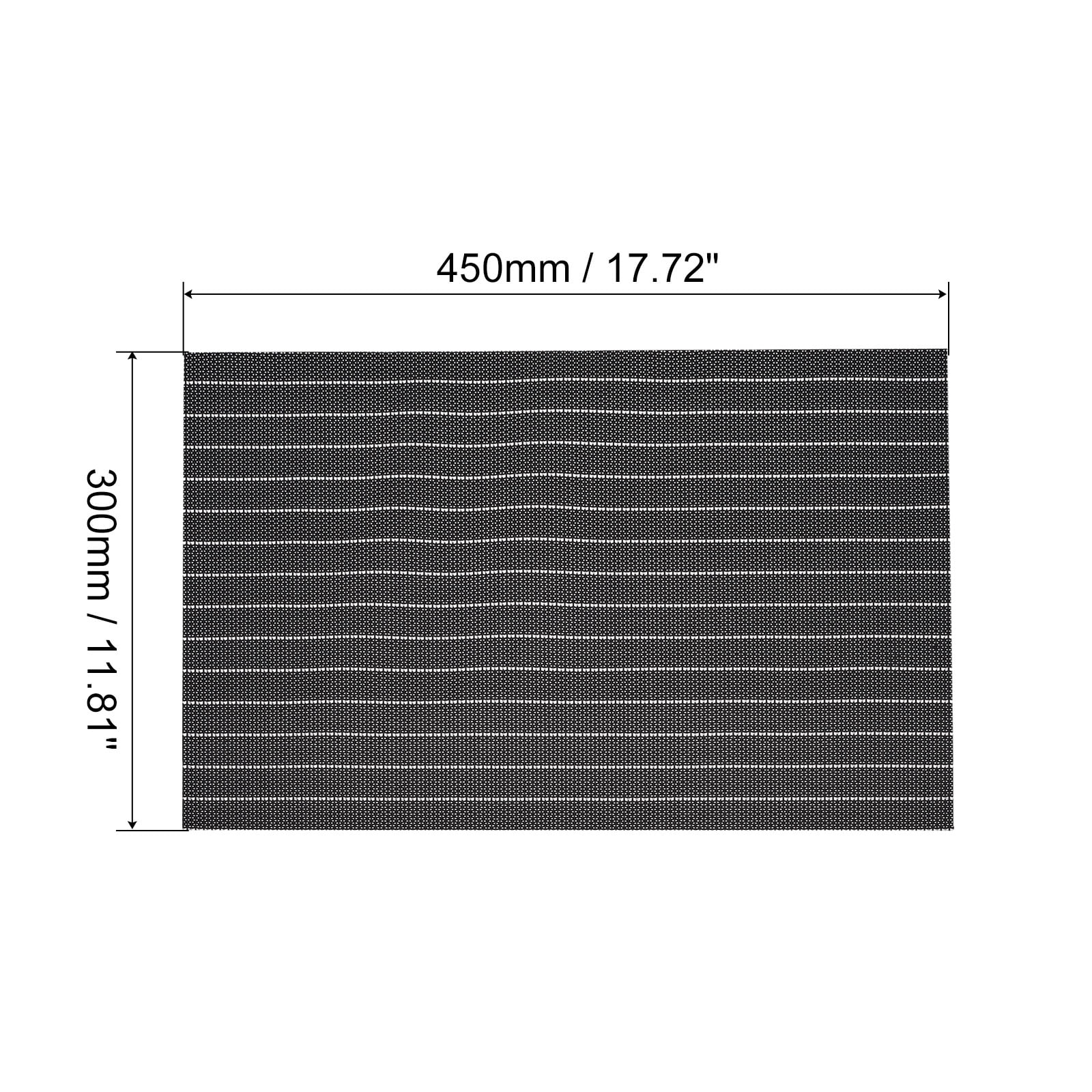 Unique Bargains PVC Washable Woven Place Mats for Dining Tables Black 450x300mm 2 Pcs