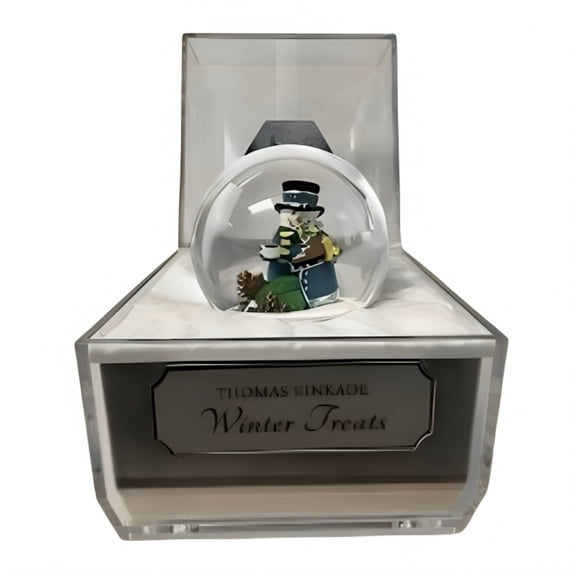 The Bradford Exchange Frosty Facets Music Box Collection Issue #4: Winter Treats Illuminated Water Globes Holiday Art Inside Crystalline Snowman Boxes Play Music by Thomas Kinkade 4.5-inches