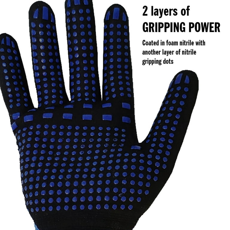 Midwest Gloves & Gear, Unisex, 6 Pack of Max Grip Gloves, Blue in Color, Size SM, Size: Small