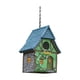 thumbnail image 4 of Casas de pájaros colgantes, caja de cría de pájaros, refugio de pájaro azul de resina fácil de colgar, casa de pájaros para pájaros, colibrí, Patio Flor DYNWAVEMX Casa de pájaros, 4 of 8
