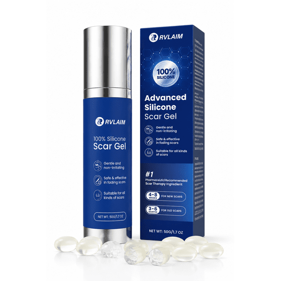 Medical-Grade Silicone Scar Gel for Surgical, C-Section, Burn, Stretch Marks & Keloid Scars, Safe for All Skin Types