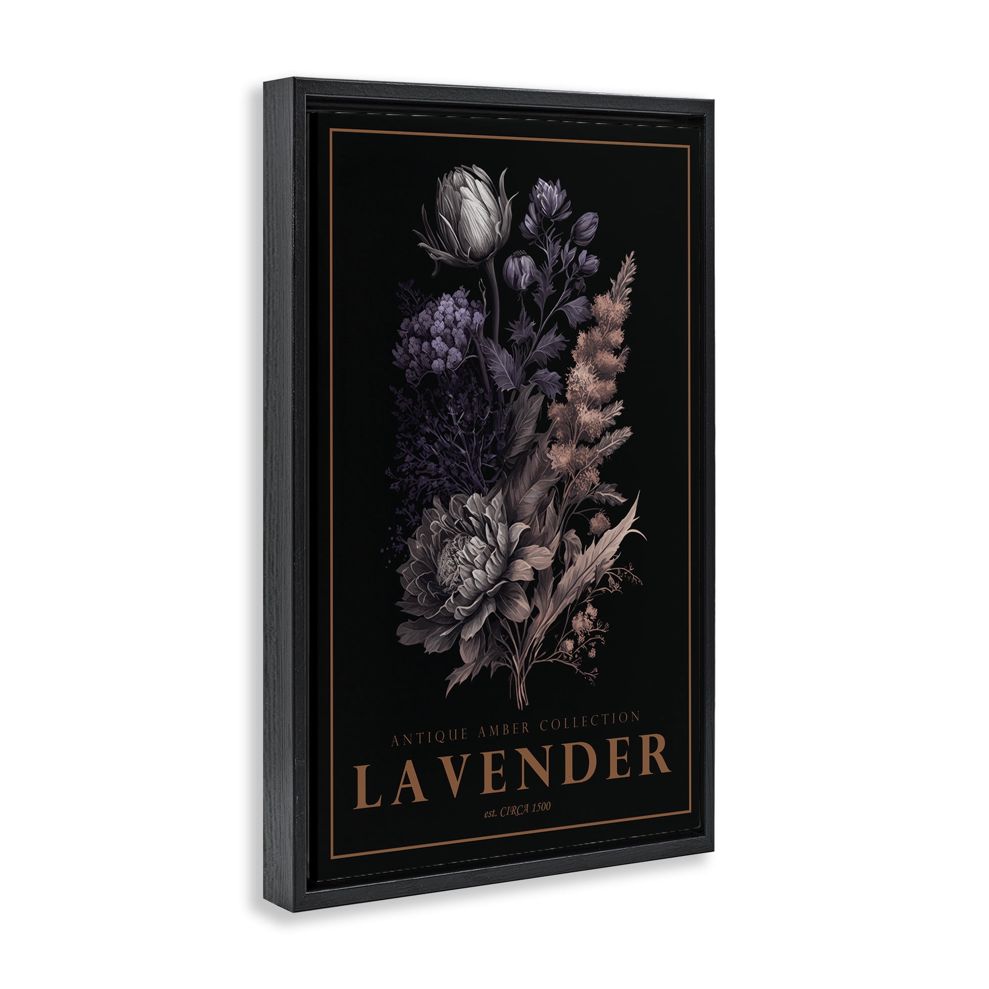 Stupell Industries Antique Lavender Light Black Framed Floater Canvas Wall Art, design by Chris Giampietro