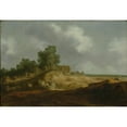 thumbnail image 3 of Pieter de Molijn 24x18 Black Modern Framed Museum Art Print Titled - Landscape with a Cottage (1629), 3 of 5