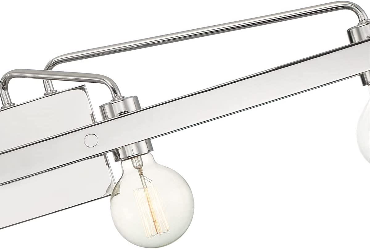 Designers Fountain Ravella 3 Light Polished Nickel Bathroom Vanity Light Fixture, 94204-PN
