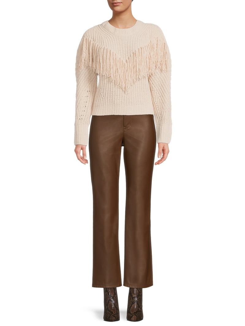 No Boundaries Junior's Faux Leather Pants - Walmart.com