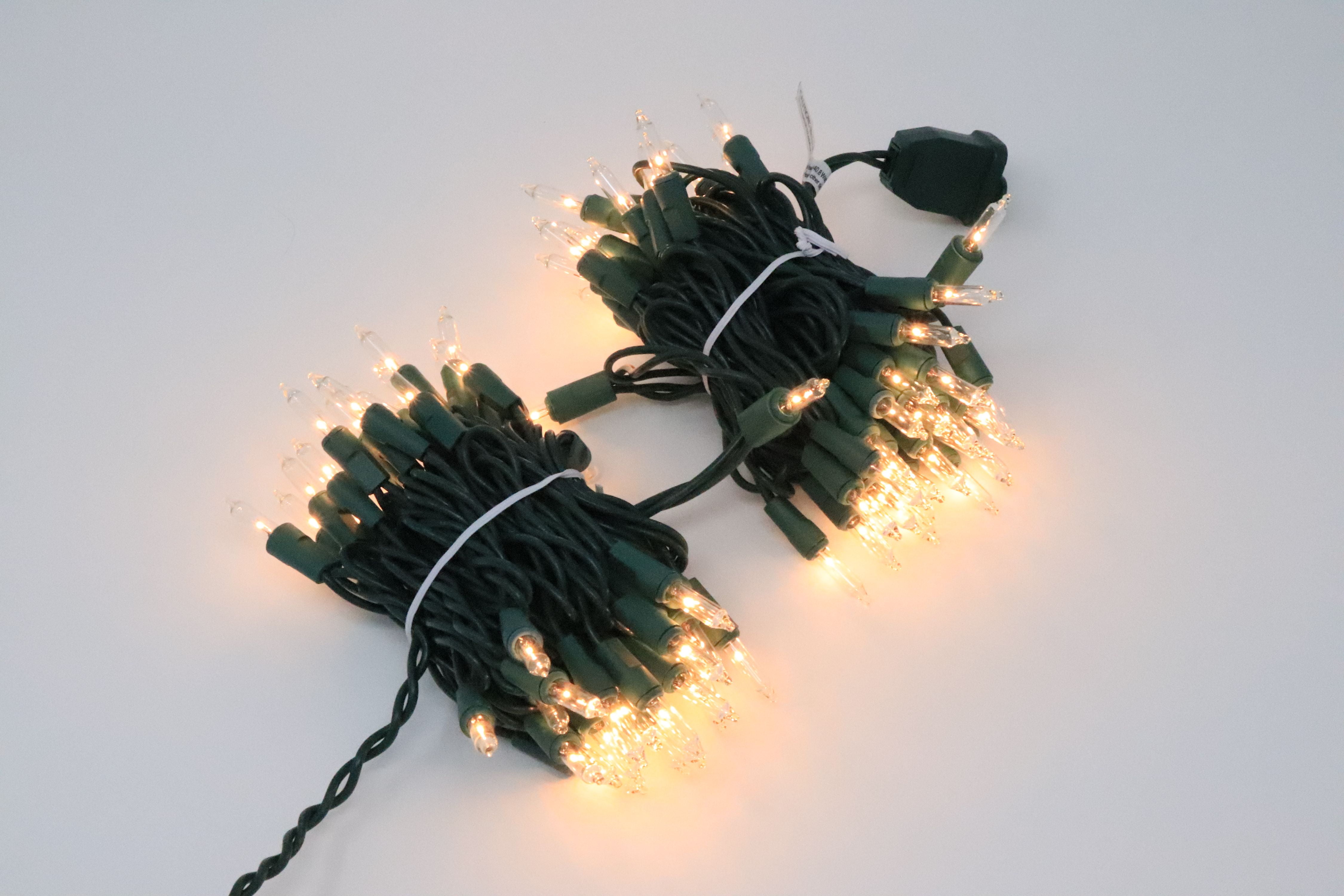 Baner Garden 100count Clear Christmas String Light, Green Wire (CL100