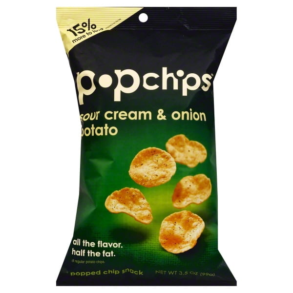 Popchips Sour Cream & Onion Potato Chips, 3.5 Oz. - Walmart.com
