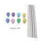 thumbnail image 1 of Lot de 8 piquets de jardin en perles de bricolage en acier inoxydable avec bouchon en cristal pour décoration extérieure, 1 of 4