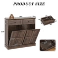 thumbnail image 3 of Blotout Double Tilt Trash Cabinet with 2 Hidden Drawers, Kitchen Hidden Trash Can with Flip Cover,Suitable for Kitchen, House, Apartment, Dormitory, Laundry Room, 3 of 8