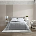 thumbnail image 2 of Blue Ridge Home Fashion Microfiber Two-Tone Reversible Down Alternative All Season Comforter-Hypoallergenic Polyester Fill, Twin, White - Platinum, 2 of 4