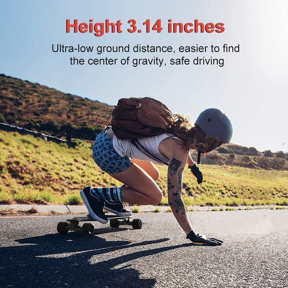 Teamgee H5 37" Electric Skateboard, 22 MPH Top Speed, 760W Dual Motor, 11 Miles Range, 14.5 Lbs, 10 Layers Maple Longboard with Wireless Remote Control