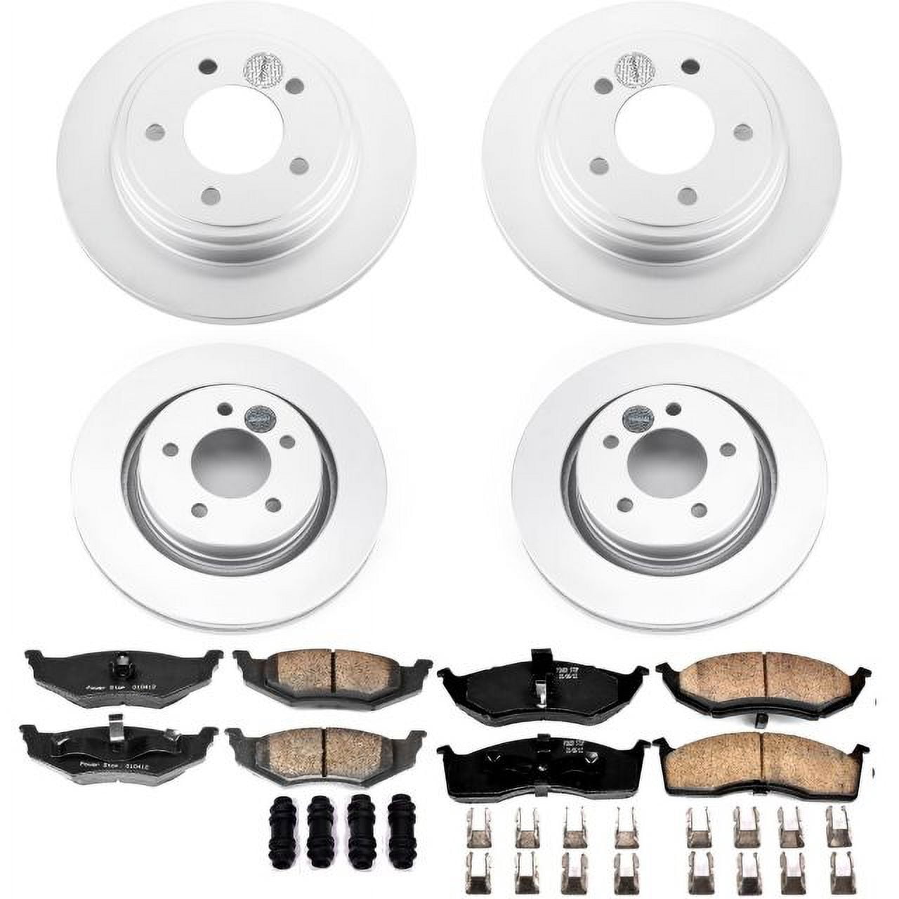 PowerStop Front and Rear Geomet Coated Brake Rotor and Pad Kit Fits: CHRYSLER DODGE Select Models CRK6178