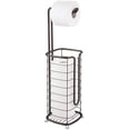 thumbnail image 4 of Support et Distributeur de Papier Toilette en Métal Autoportant, avec Rangement pour 3 Rouleaux de Papier Toilette de Rechange Tout en Distribuant 1 Rouleau pour Salles de Bains/salles à Poudres - Contient des Méga Rouleaux - Satin, 4 of 6