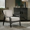 thumbnail image 2 of Uttermost Lyle Coastal Wood and Fabric Accent Chair in Walnut and Beige, 2 of 9