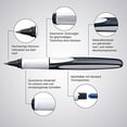 thumbnail image 6 of Schneider Ray Cartridge Rollerball Pen M (Medium), Refillable, Onyx Barrel, Royal Blue Erasable Ink Cartridge, Pack of 1 Pen (187807), 6 of 8