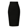 thumbnail image 3 of Women's High Waist Bandage Pencil Skirt Knee Length Bodycon Slim Fit Stretch Work Party Wear, 3 of 4