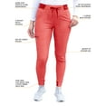 thumbnail image 2 of Adar Women's Sweetheart V-Neck Scrub Set, Heather Apple, XL, 2 of 7
