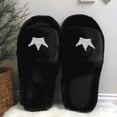 thumbnail image 5 of AVRNLIQ Womens Fuzzy Open-Toe Slippers with Rhinestone Crown, Black Nylon Spandex Cozy Slippers for Indoor & Casual Outdoor Use (Female),Size 42, 5 of 9