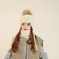thumbnail image 6 of Kids' 3-Piece Winter Warm Set 4-10Y - Fleece-Lined Pom-Pom Beanie Scarf & Gloves, Earflap Hat Neck Warmer Sets for School Runs & Weekend Trips, 6 of 7