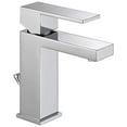 thumbnail image 1 of delta modern single hole bathroom faucet, single handle bathroom faucet chrome, bathroom sink faucet, drain assembly, chrome 567lf-pp, 7.63 x 6.00 x 7.13 inches, 1 of 3