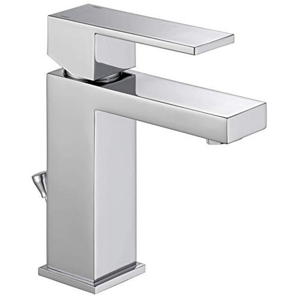 delta modern single hole bathroom faucet, single handle bathroom faucet chrome, bathroom sink faucet, drain assembly, chrome 567lf-pp, 7.63 x 6.00 x 7.13 inches