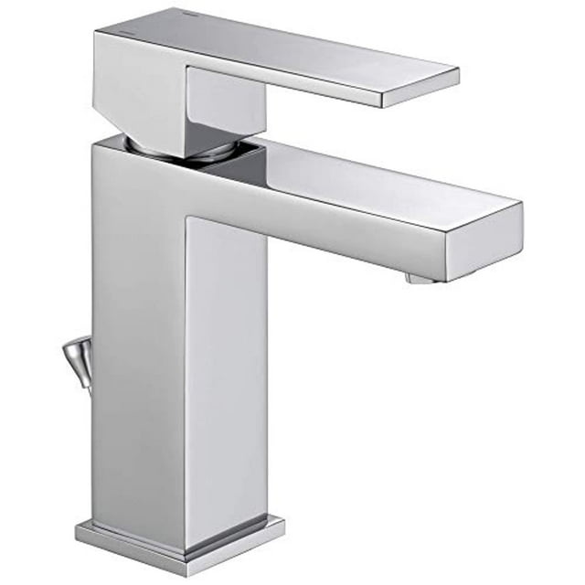 delta modern single hole bathroom faucet, single handle bathroom faucet chrome, bathroom sink faucet, drain assembly, chrome 567lf-pp, 7.63 x 6.00 x 7.13 inches