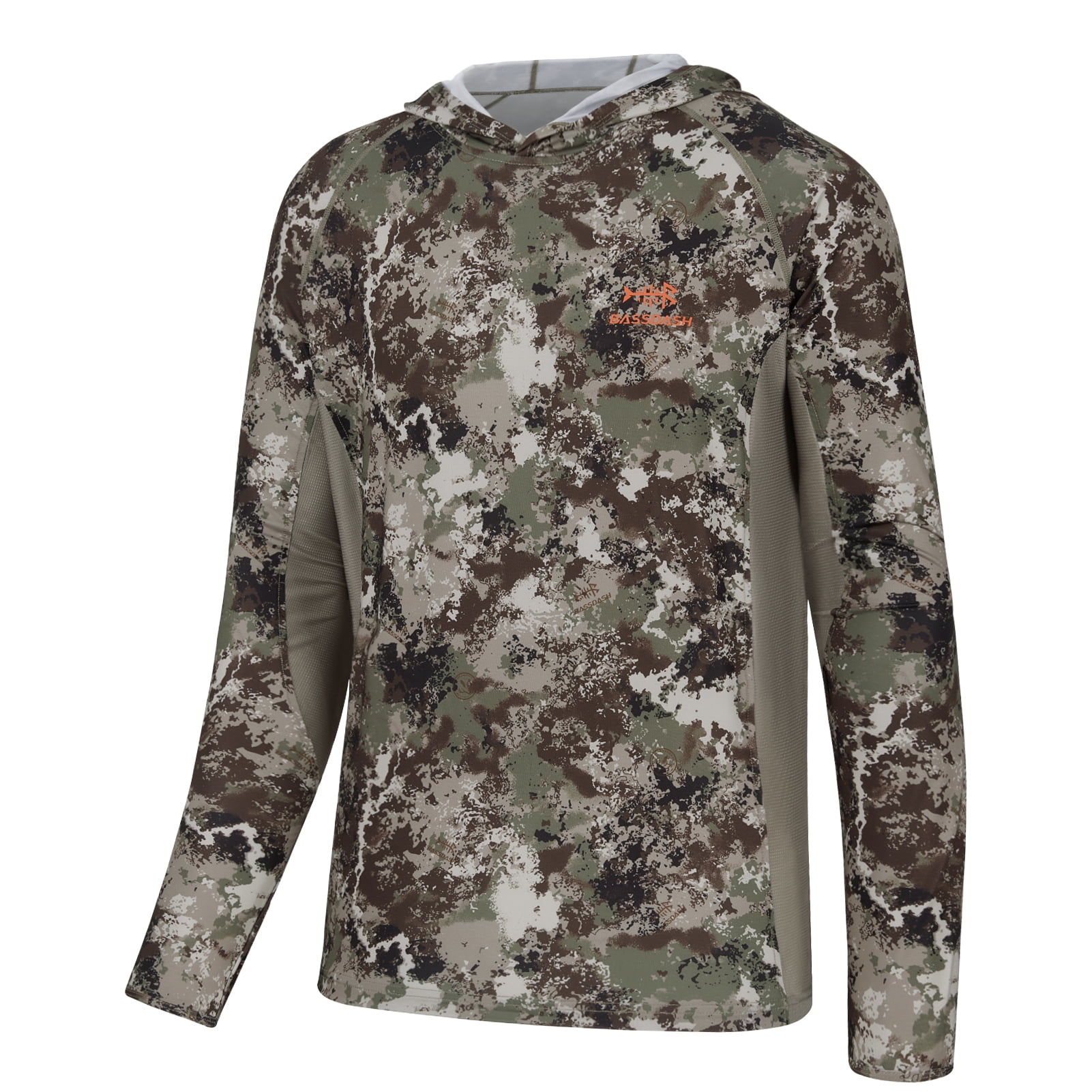 BASSDSASH Men's UPF 50+ Lightweight Hunting Camo Hoodie Quick Dry Performance Long Sleeve Fishing Shirt with Hood FS30M