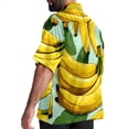 thumbnail image 3 of Banana Men's Short Sleeve Spread Collar Tops, Casual Button Down Shirts, Printed Summer Beach Shirts, Unisex, 3 of 6