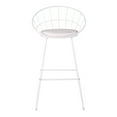 thumbnail image 5 of Nordic Metal Modern Bar Stool Bar in White, Set of 2, 5 of 9