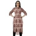 thumbnail image 1 of Moomaya Cotton Tunic Roll Up Sleeves Women Printed Kurti Knee Length Summer Kurta, 1 of 6