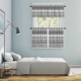 thumbnail image 5 of Grey White Boho Kitchen Curtains Sets for Windows 36 Inch Length, Vintage Ethnic Tribe Abstract Art Rod Pocket Window Treatments Tier Curtains and Valances Set for Bedroom/Bathroom, 5 of 8