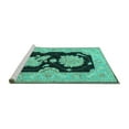 thumbnail image 2 of Ahgly Company Machine Washable Indoor Round Oriental Turquoise Blue Traditional Area Rugs, 8' Round, 2 of 4