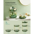 thumbnail image 3 of 3-Tier Rotating Makeup Organizer, Round Countertop Lazy Susan with Customizable Shelves, for Vanity Bathroom Kitchen, Pale Green, 3 of 6