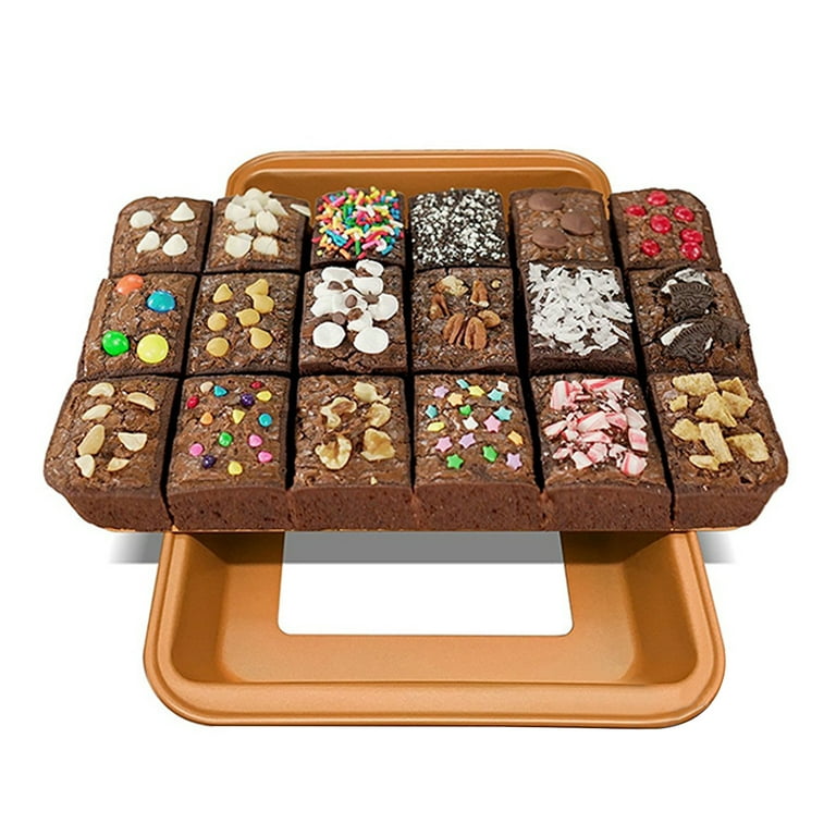 Brownie Pan with Dividers Non-Stick Divided Brownie Pan with Removable Loose Bottom Baking Mold Pastry Baking Tool for Birthday Cake Party Dessert