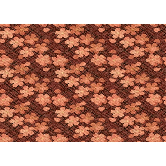 Ahgly Company Indoor Rectangle Patterned Bright Orange Area Rugs, 2' x 5'