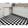 thumbnail image 4 of DEWOO 12" x 12" Peel and Stick Floor Tile, 10 PCS Self-Adhesive DIY Vinyl Flooring for Renters, Removable and Waterproof Tile Sticker for Bathroom, Kitchen, Staircase (Black White Grid), 4 of 5
